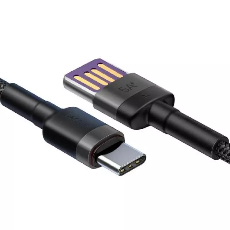 Baseus Type-C Cafule SuperCharge 40W PD 3.0 QC 3.0 1m Gray/Black USB-C do USB-C Kabel (CATKLF-PG1)