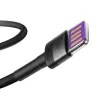 Baseus Type-C Cafule SuperCharge 40W PD 3.0 QC 3.0 1m Gray/Black USB-C do USB-C Kabel (CATKLF-PG1)