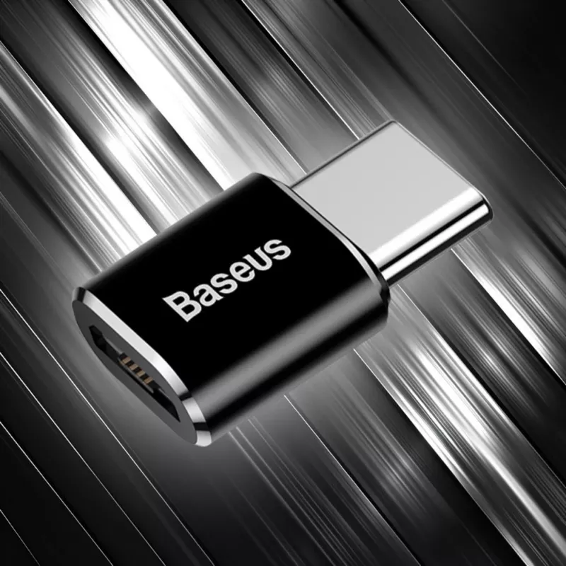 Adapter Baseus USB 2.0 Type-C na Micro USB OTG (Czarny)
