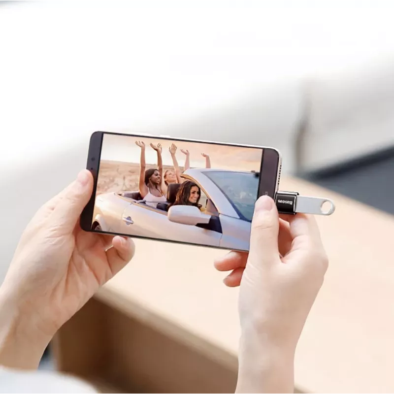 Adapter Baseus USB 2.0 Type-C na Micro USB OTG (Czarny)