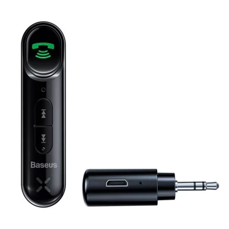 Baseus WXQY-01 Bluetooth 5.0 Odbiornik AUX do samochodu z ładowaniem Micro USB – zasięg 10m, 145mAh, czarny