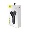 Baseus Y Type ładowarka samochodowa, 2 USB + gniazdo zapalniczki, 3.4A, czarny (CCALL-YX01)