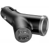 Baseus Y Type ładowarka samochodowa, 2 USB + gniazdo zapalniczki, 3.4A, czarny (CCALL-YX01)