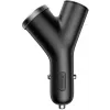 Baseus Y Type ładowarka samochodowa, 2 USB + gniazdo zapalniczki, 3.4A, czarny (CCALL-YX01)