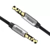 Baseus Yiven M30 Kabel audio 3.5mm (męski do męskiego) – 1m, nylonowy oplot, pozłacany, czarno-srebrny