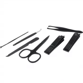 Basic Nature Studio Manicure Set 5-częściowy zestaw narzędzi ze stali nierdzewnej w składanym etui z PU skóry