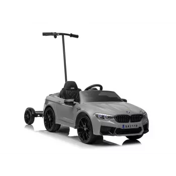 Samochód na baterie BMW M5 Z z platformą dla rodzica srebrny lakierowany