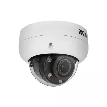 BCS 8MP IP Kopułkowa Kamera BCS-L-DIP58VCR5L5-Ai1 z Motoryzowanym Obiektywem Varifocal, Ochroną Obwodową AI, 50m IR, IP67, IK10