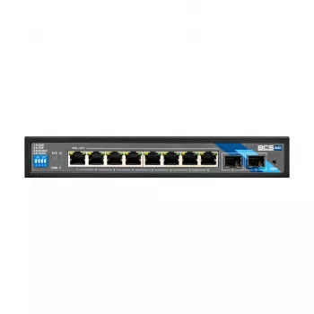 BCS BCS-B-SP08G-2SFP 8-Port Gigabit PoE+ Switch z 2 portami SFP, 240W, Industrial, Niezarządzalny