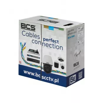 BCS BCS-U/UTP-CAT5E-PVC Cat.5e U/UTP Solid Bare Copper 24 AWG PVC 305m Grey Indoor Network Cable