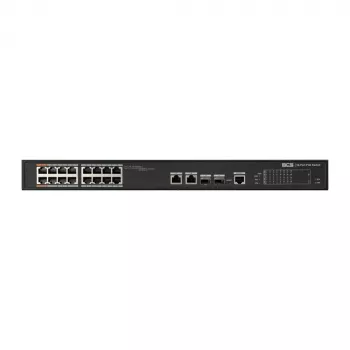 BCS-L-SP1602G-2SFP-M(2) 16-Port PoE+ Managed Switch z 2 Gigabit Uplink i 2 Slotami SFP, 250W Budżet PoE