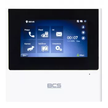 BCS-MON4000W-S 7-calowa IP Wideodomofon Stacja Wewnętrzna z Ekranem Dotykowym, Biały