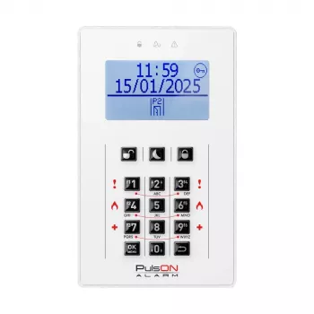 BCS PULSON LCD/C WH Zegar budzikowy z wyświetlaczem LCD, biały
