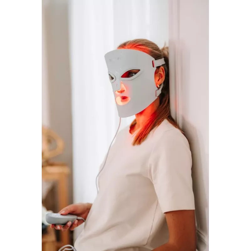Maska LED do terapii światłem Beautifly AuraSkin Pro - 7 kolorów, 192 diody, ładowana