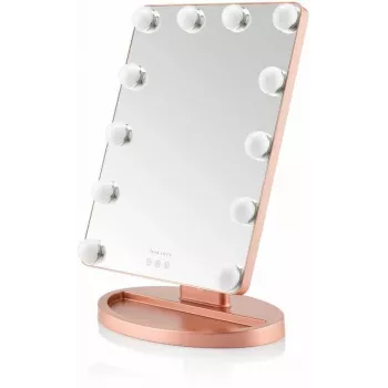 Beautifly GlamourVue LED Makeup Mirror z 3 trybami światła, płynną regulacją jasności, powiększeniem 1x/5x, panelem dotykowym, akumulatorem 2000mAh, USB-C, biały