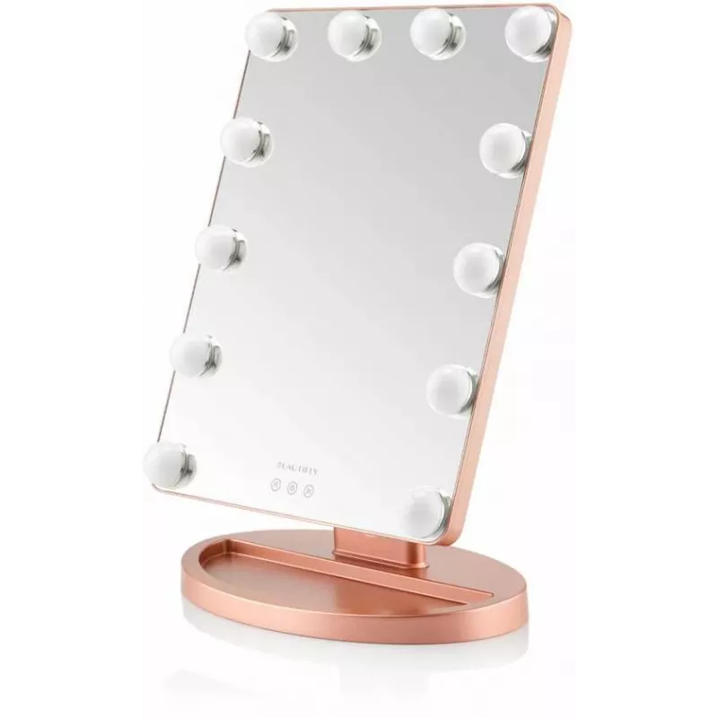Beautifly GlamourVue LED Makeup Mirror z 3 trybami światła, płynną regulacją jasności, powiększeniem 1x/5x, panelem dotykowym, akumulatorem 2000mAh, USB-C, biały