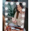 Beautifly GlamourVue LED Makeup Mirror z 3 trybami światła, płynną regulacją jasności, powiększeniem 1x/5x, panelem dotykowym, akumulatorem 2000mAh, USB-C, biały