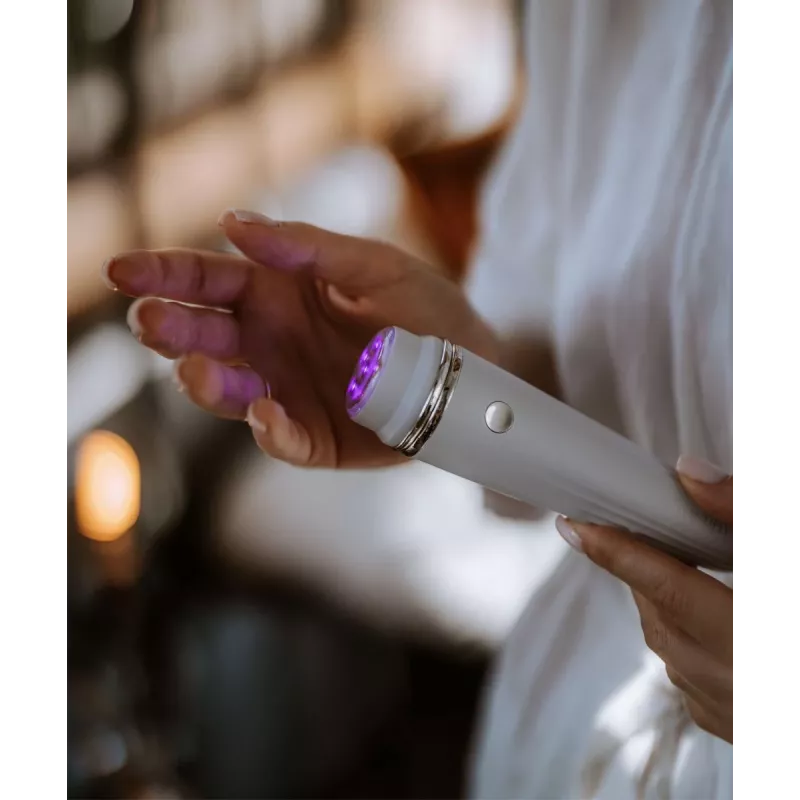 Beautifly Glossy Acne Young Sonic Facial Cleansing Brush z Niebieską Terapią LED i Funkcją Ogrzewania, Rose Gold/Różowy