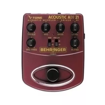 Behringer ADI21 Przedwzmacniacz/DI do gitary akustycznej z 3-pasmowym EQ i kontrolą sprzężeń