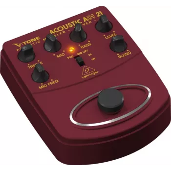 Behringer ADI21 Przedwzmacniacz/DI do gitary akustycznej z 3-pasmowym EQ i kontrolą sprzężeń