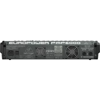 Behringer PMP6000 20-kanałowy wzmacniany mikser z podwójnym FX i mostkowaną mocą 1200 W, czarny