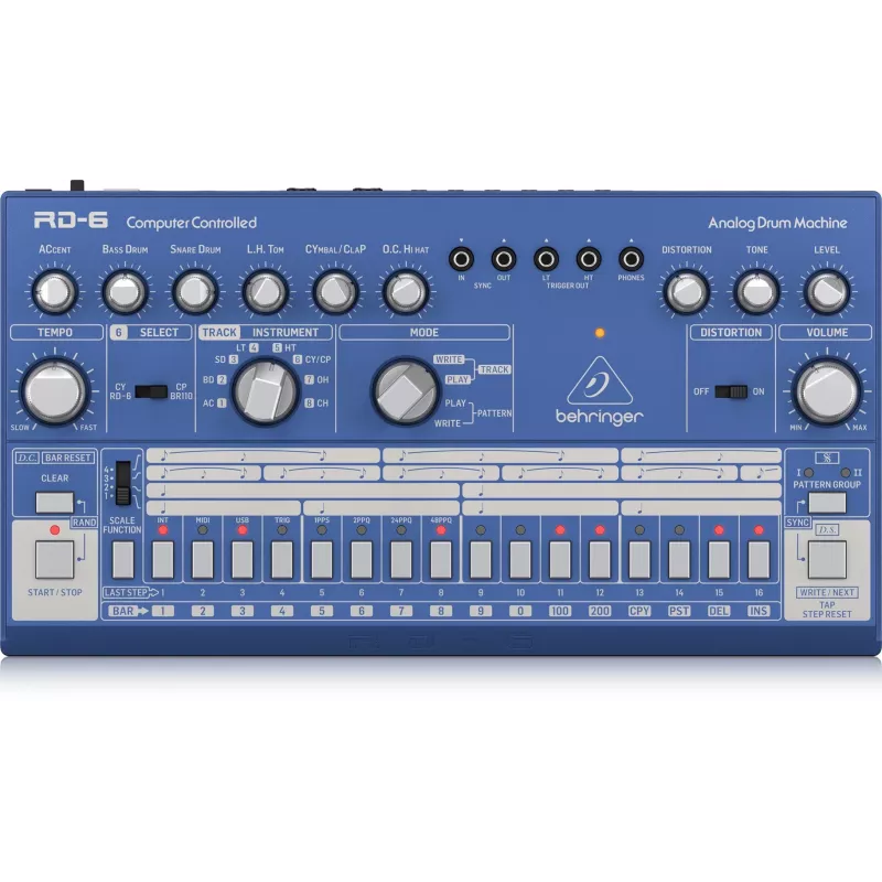 Behringer RD-6-BU Analogowa maszyna perkusyjna, niebieska