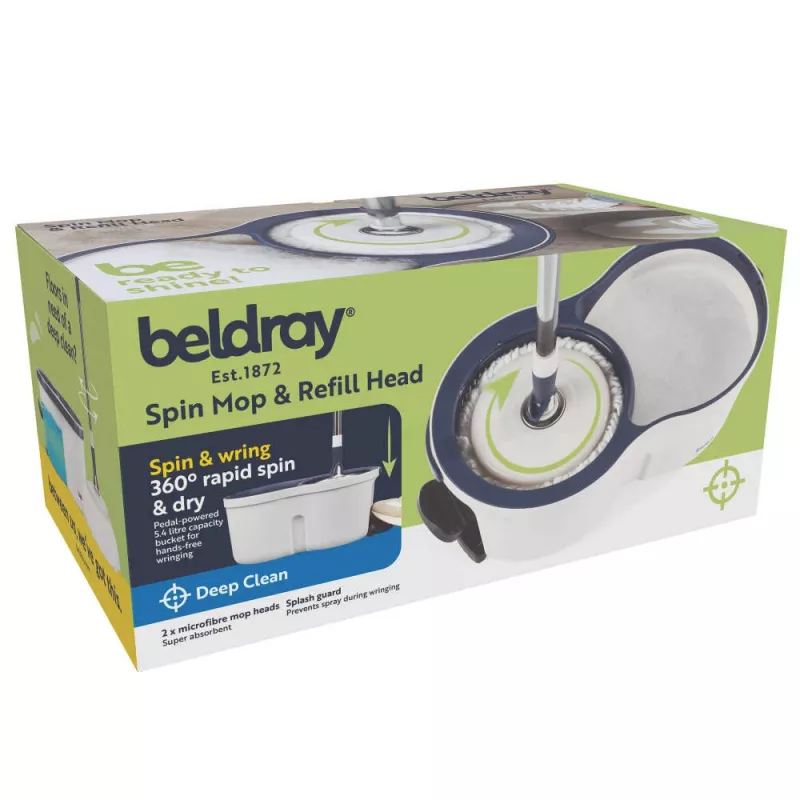 Beldray LA00000005EU7 Spin Mop & Refill Head - Grey/Blue