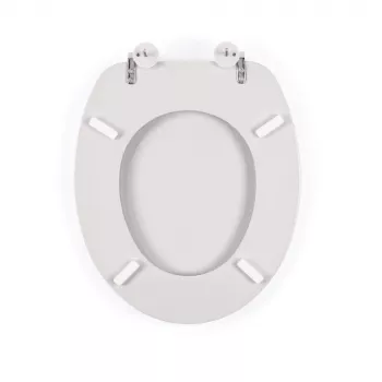 Beldray LA032355PGRY Drewniana deska sedesowa, biała - ciche domykanie, kształt D, szybkozłączki