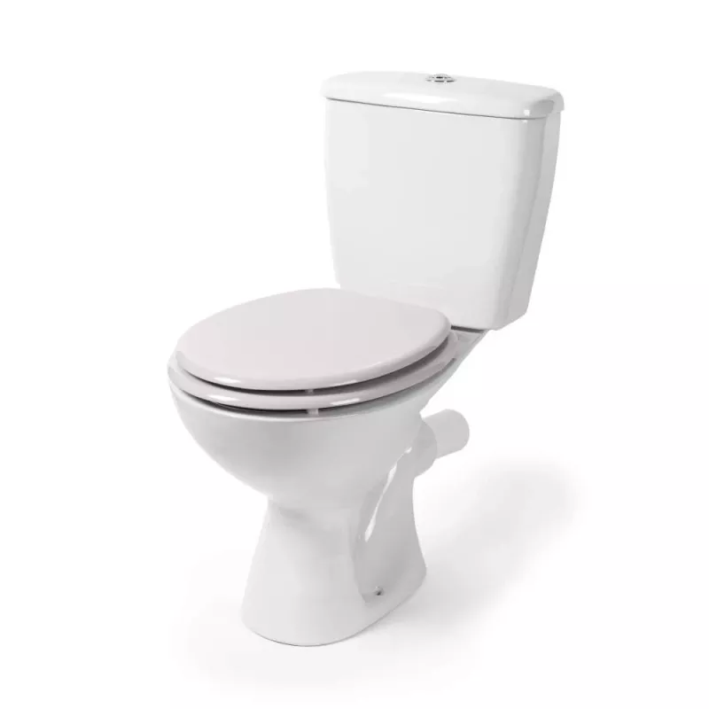 Beldray LA032355PGRY Drewniana deska sedesowa, biała - ciche domykanie, kształt D, szybkozłączki