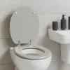 Beldray LA032355PGRY Drewniana deska sedesowa, biała - ciche domykanie, kształt D, szybkozłączki
