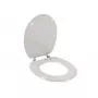 Beldray LA032355PGRY Drewniana deska sedesowa, biała - ciche domykanie, kształt D, szybkozłączki