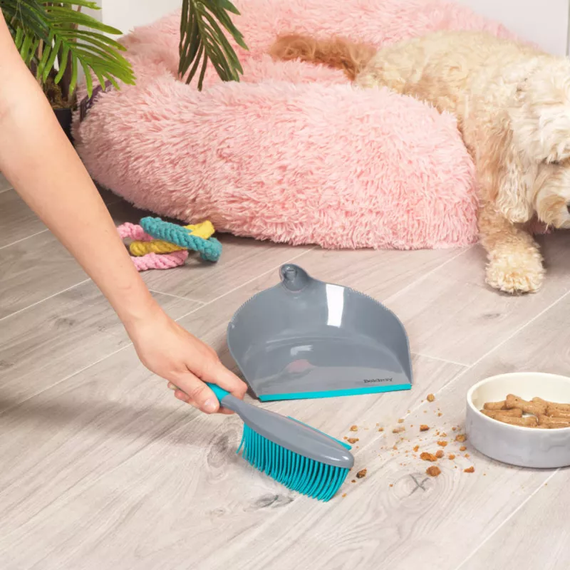 Beldray LA034191UFPEU7 Anti-bac Pet Plus+ Zestaw Szufelka i Szczotka z Gumową Główką