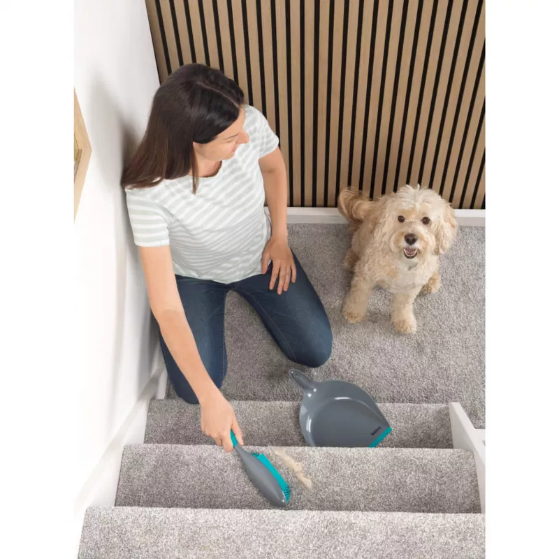 Beldray LA034191UFPEU7 Anti-bac Pet Plus+ Zestaw Szufelka i Szczotka z Gumową Główką