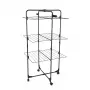 Beldray LA035747BLKFSDUFEU7 30 Metre Tower Airer - 3-Tier Foldable Drying Rack with Castor Wheels, Black/Grey