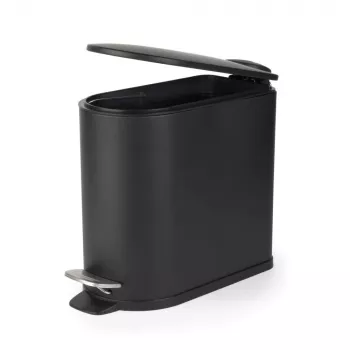 Beldray LA036690BLKPEU7 Smukły kosz pedałowy w kształcie litery D, 5 litrów, czarny