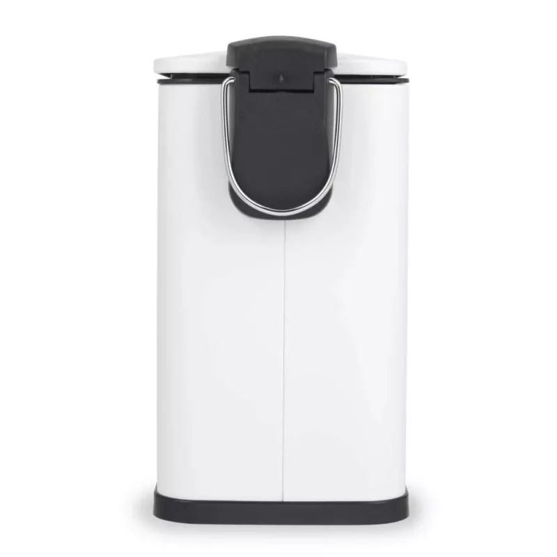 Beldray LA036690WHTPEU7 Smukły kosz na śmieci w kształcie litery D z pedałem, 5 litrów, biały