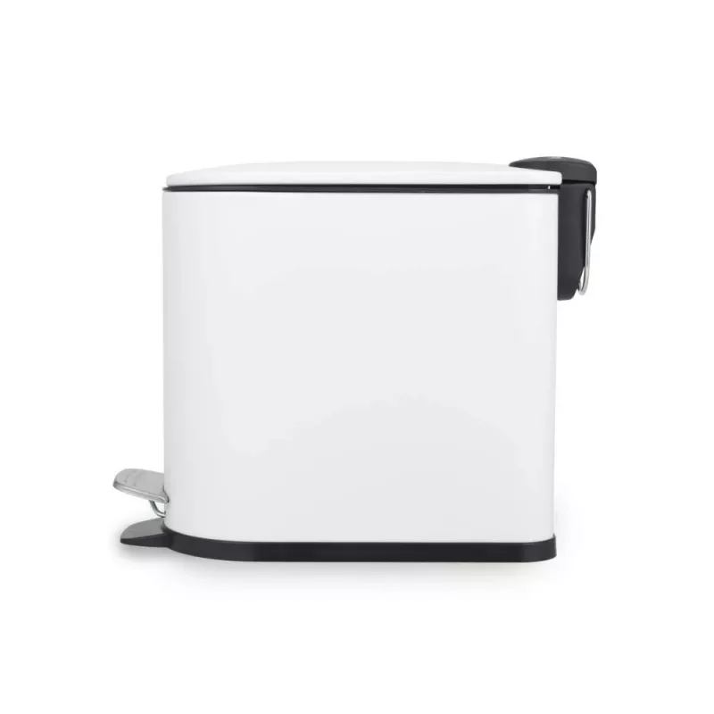 Beldray LA036690WHTPEU7 Smukły kosz na śmieci w kształcie litery D z pedałem, 5 litrów, biały