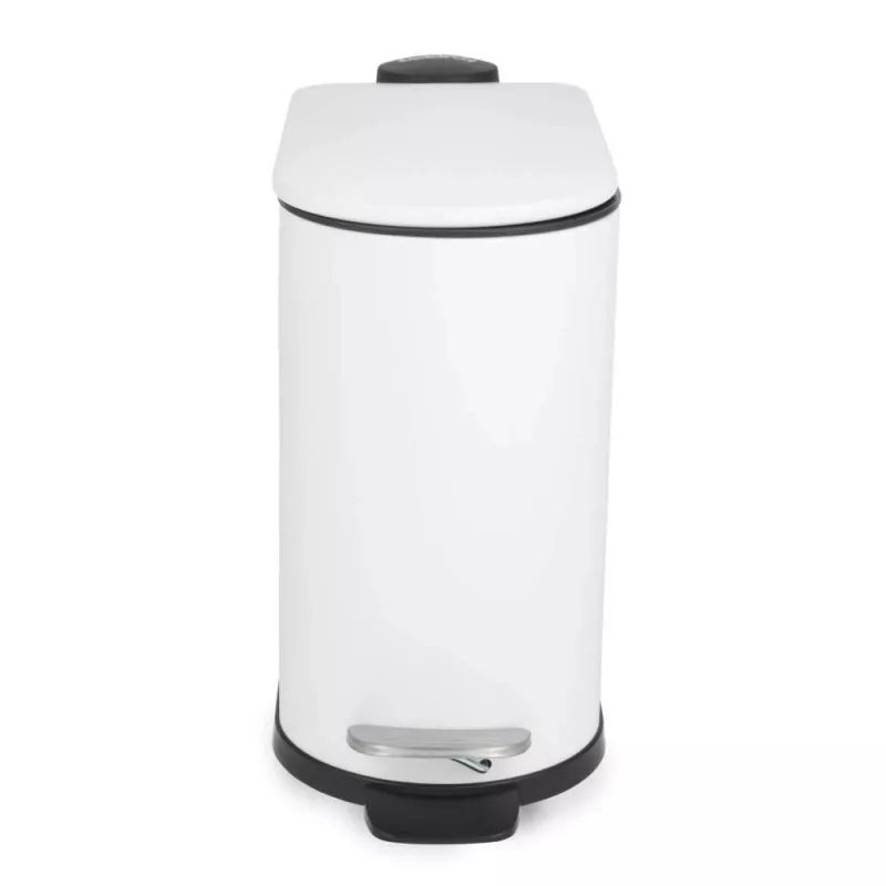 Beldray LA036690WHTPEU7 Smukły kosz na śmieci w kształcie litery D z pedałem, 5 litrów, biały