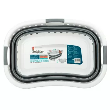 Beldray LA072979PGRYFEU7 Składany kosz na pranie Hip Hugger - Szary, 38 litrów