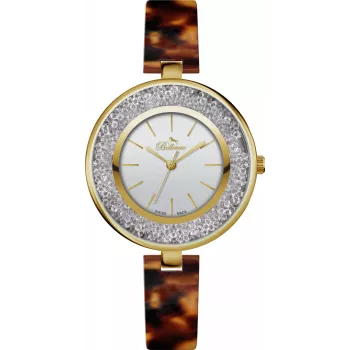 BELLEVUE D72 Zegarek damski kwarcowy analogowy 33mm Srebrna tarcza Czarny pasek skórzany