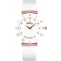 Zegarek damski BELLEVUE E120 Quartz Analogowy 26mm Koperta ze stali nierdzewnej Biała tarcza Czarny pasek skórzany