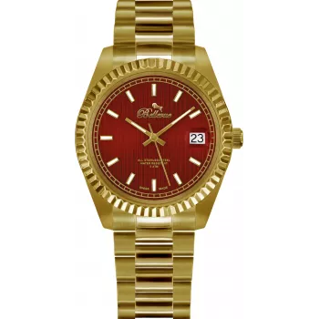 Zegarek damski BELLEVUE H18 na kwarc 30mm srebrna tarcza czarny skórzany pasek