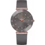 BELLEVUE Woman E112 Quartz Analog Watch 25mm Silver Dial Black Leather Strap