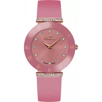 BELLEVUE Woman E116 Zegarek Kwarcowy Analogowy 26mm Srebrna Tarcza Czarna Skóra