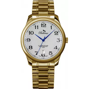 BELLEVUE Woman F12 30mm Quartz Watch Silver Dial Black Leather