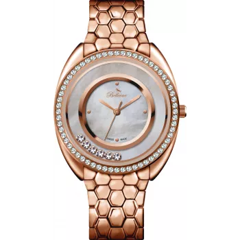 BELLEVUE Woman F50 33mm Quartz Analog Watch Silver Stainless Steel Mesh
