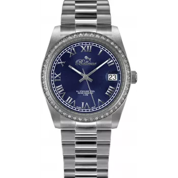 Zegarek BELLEVUE Woman H5 35mm Kwarcowy Analogowy Koperta ze Stali Nierdzewnej Pasek ze Skóry Naturalnej Brązowa Tarcza Srebrna