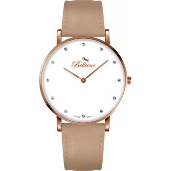 Zegarek damski BELLEVUE B54 (40mm) Stal nierdzewna Mesh Srebrny