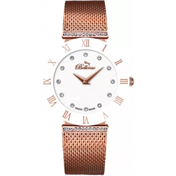 Zegarek damski BELLEVUE F119 (33mm) Srebrny, stal nierdzewna, siateczka