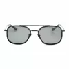 Okulary przeciwsłoneczne Belstaff Avedon S118 dla mężczyzn - czarna oprawka acetatowa, szare soczewki poliwęglanowe, ochrona UV400, 56/20/145 mm